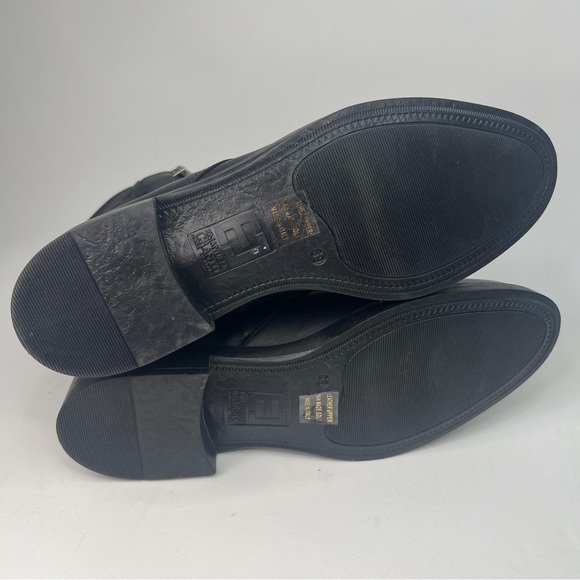 NWT EMANUELE CRASTO ITALY🇮🇹MADE Finest Italian BLACK LEATHER Boot Faux Buckle - Picture 14 of 16